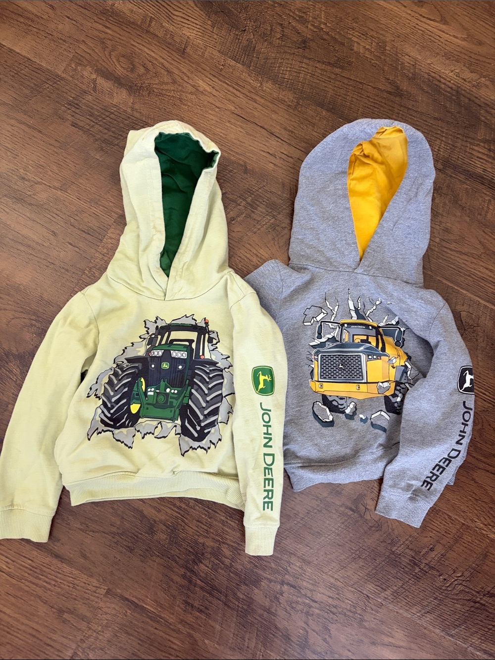 John Deere Kids Hoodies with Tractor & Truck Graphics - Green, Gray, Yellow